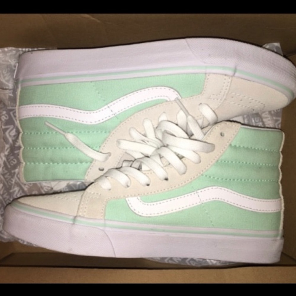 Grey & mint green Vans